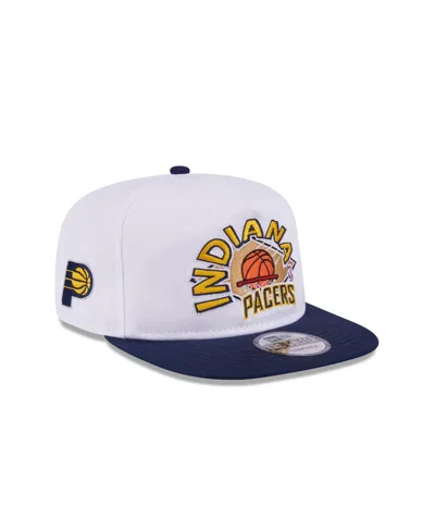 New Era Men's White/navy Indiana Pacers Hardwood Two-tone Golfer Adjustable Hat