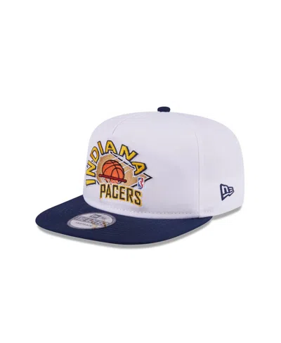 New Era Men's White/navy Indiana Pacers Hardwood Two-tone Golfer Adjustable Hat
