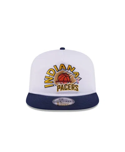 New Era Men's White/navy Indiana Pacers Hardwood Two-tone Golfer Adjustable Hat