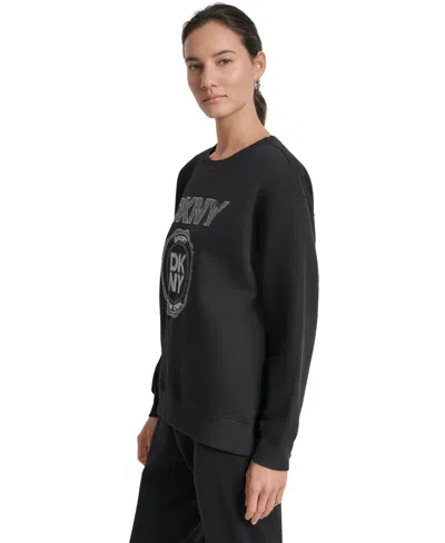 Dkny Sport Women's Medallion-logo Crewneck Sweatshirt
