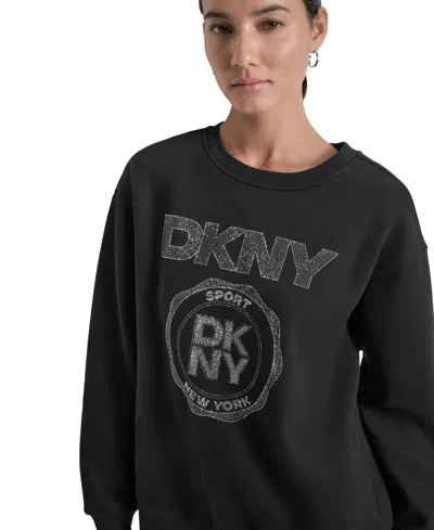 Dkny Sport Women's Medallion-logo Crewneck Sweatshirt