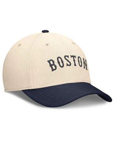 Nike Men's Natural/navy Boston Red Sox Statement Rise Performance Flex Hat