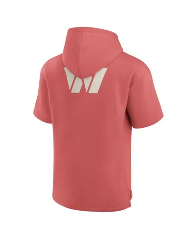 Fanatics Men's Red Washington Commanders Elements Future Ground Lettering Short Sleeve Pullover Hoodie In Pink