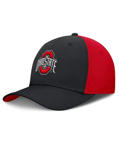 Nike Men's Black/scarlet Ohio State Buckeyes 2025 Sideline Rise Local Performance Flex Hat