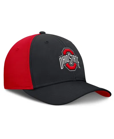 Nike Men's Black/scarlet Ohio State Buckeyes 2025 Sideline Rise Local Performance Flex Hat