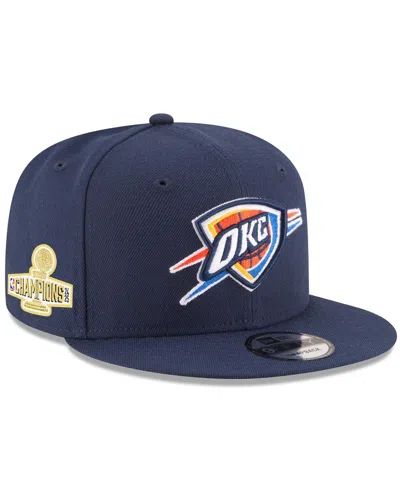 New Era Men's Navy Oklahoma City Thunder 2025 Nba Finals Champions Side Patch 9fifty Snapback Hat
