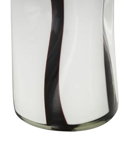 Rosemary Lane Glass Concaved Round Decorative Vase, 12"