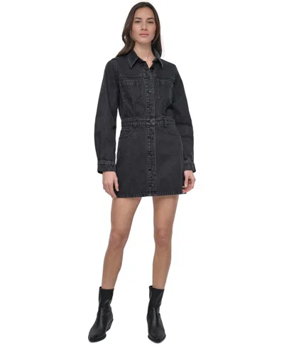 Dkny Jeans Women's Button-down Long-sleeve Denim Dress
