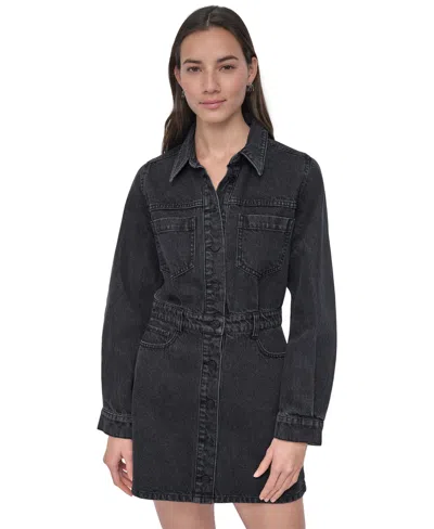 Dkny Jeans Women's Button-down Long-sleeve Denim Dress