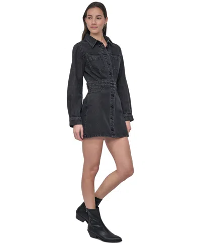 Dkny Jeans Women's Button-down Long-sleeve Denim Dress