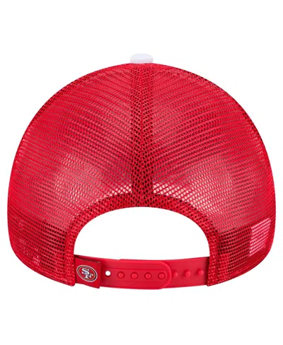 New Era Men's White/scarlet San Francisco 49ers Sport Night Color Block 9forty A-frame Trucker Adjustable Ha