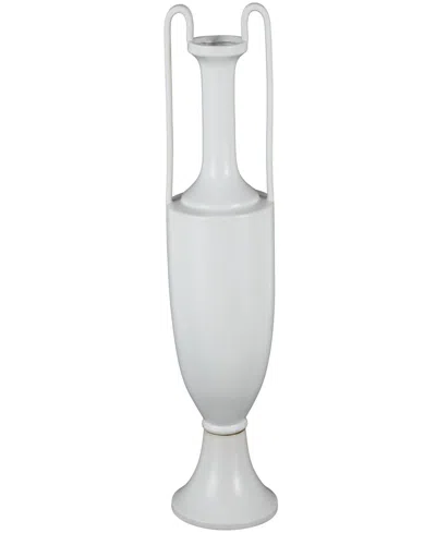 Rosemary Lane Ceramic Fluted Urn Shaped Decorative Vase With Arch Handles, 30"