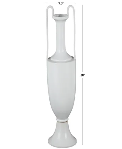 Rosemary Lane Ceramic Fluted Urn Shaped Decorative Vase With Arch Handles, 30"