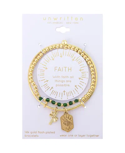 Unwritten Glass Bead Faith Duo Bracelet