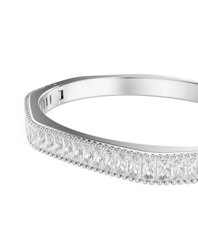 Swarovski Matrix Baguette Cut White Rhodium Plated Bangle Bracelet
