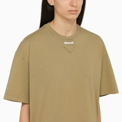 Prada T-shirt In Jersey Salvia  Donna In Nude