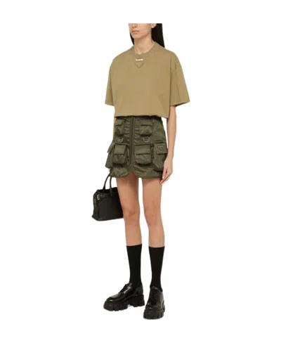 Prada T-shirt In Jersey Salvia  Donna In Nude