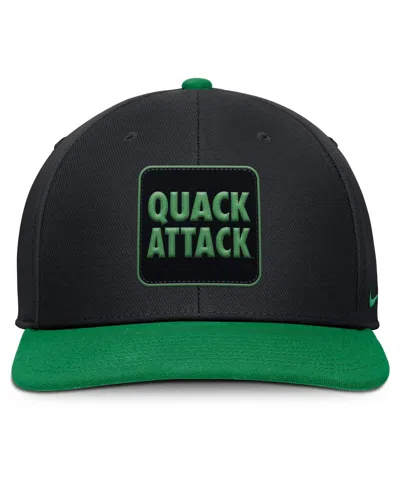 Nike Men's Black/green Oregon Ducks 2025 Sideline Campus Pro Local Snapback Hat
