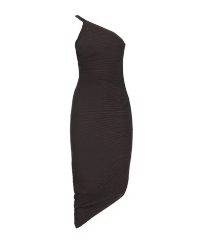 Philosophy Di Lorenzo Serafini One-shoulder Knitted Dress In Black