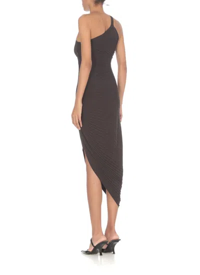 Philosophy Di Lorenzo Serafini One-shoulder Knitted Dress In Black