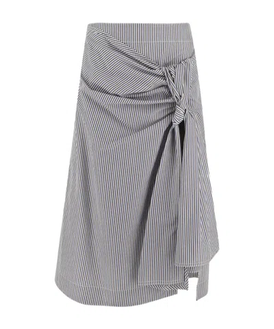 Bottega Veneta Striped Midi Skirt