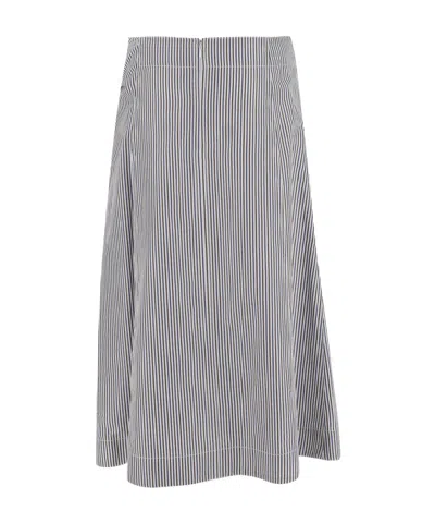 Bottega Veneta Striped Midi Skirt