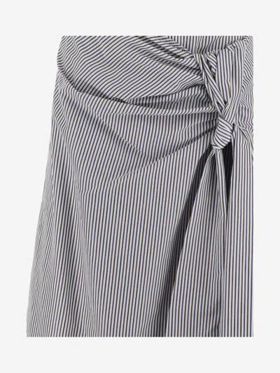 Bottega Veneta Striped Midi Skirt