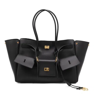 Balenciaga Black Leather Carry All Bel Air Backpack