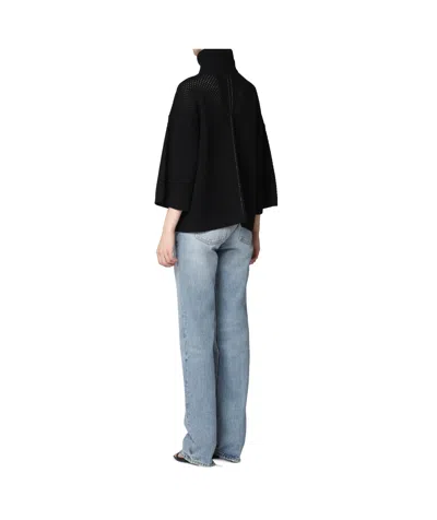 Fabiana Filippi Wool Blend Turtleneck Sweater In Black