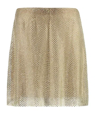 Philosophy Di Lorenzo Serafini Embellished Mini Mesh Skirt In Neutral