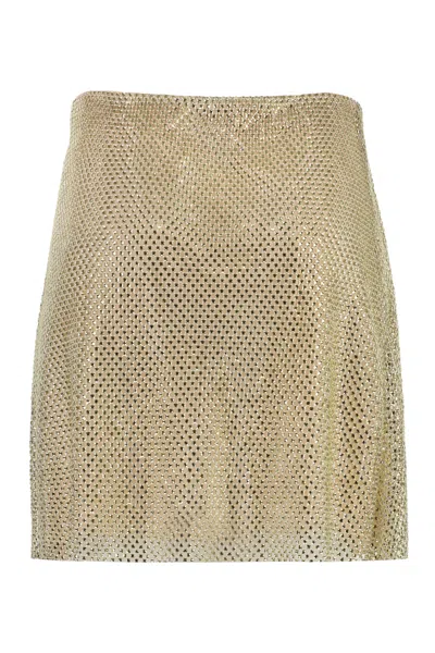 Philosophy Di Lorenzo Serafini Embellished Mini Mesh Skirt In Neutral