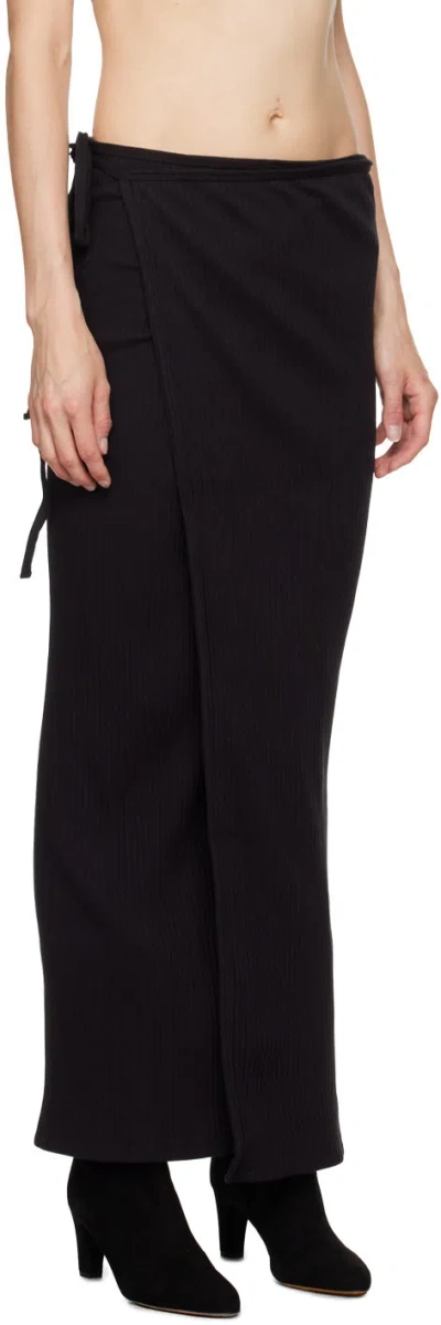 Baserange Brig Organic-cotton Wrap Skirt In Black
