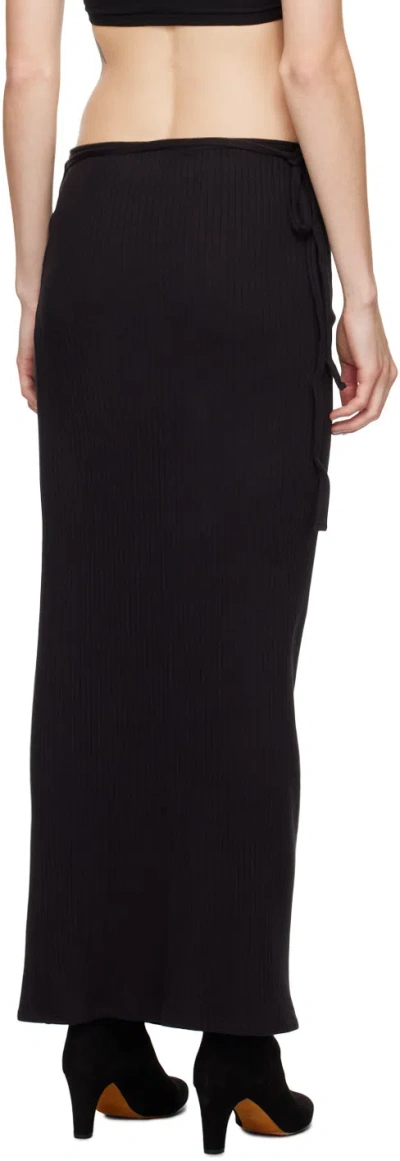 Baserange Brig Organic-cotton Wrap Skirt In Black