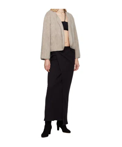 Baserange Brig Organic-cotton Wrap Skirt In Black