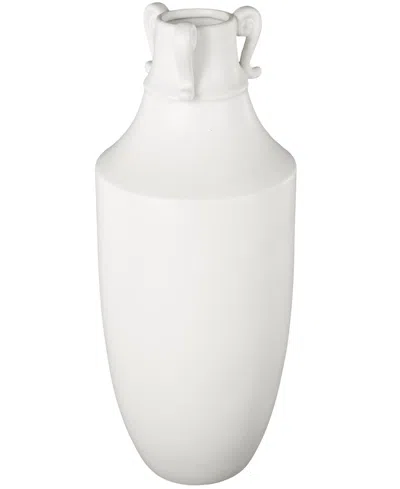 Rosemary Lane Ceramic Scroll Sleek Amphora Decorative Vase With Handles, 18"