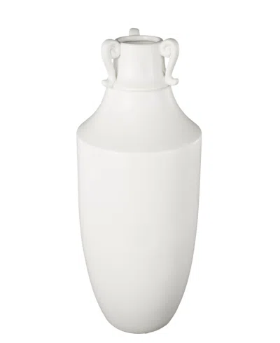 Rosemary Lane Ceramic Scroll Sleek Amphora Decorative Vase With Handles, 18"