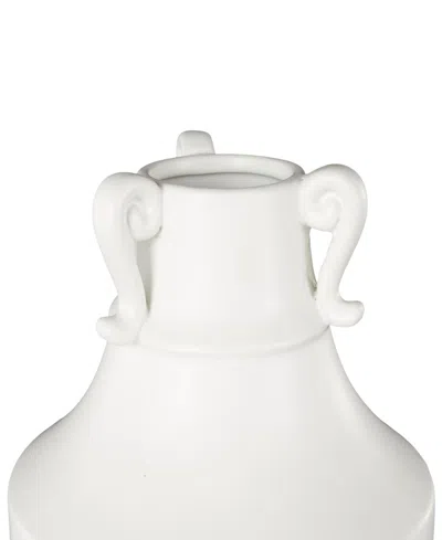 Rosemary Lane Ceramic Scroll Sleek Amphora Decorative Vase With Handles, 18"