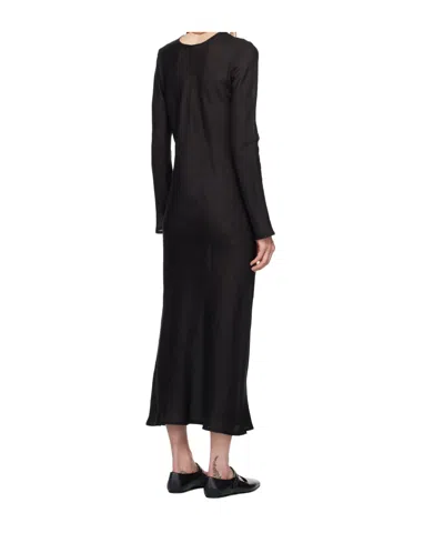 Baserange Black Dydine Long Sleeve Maxi Dress In Black