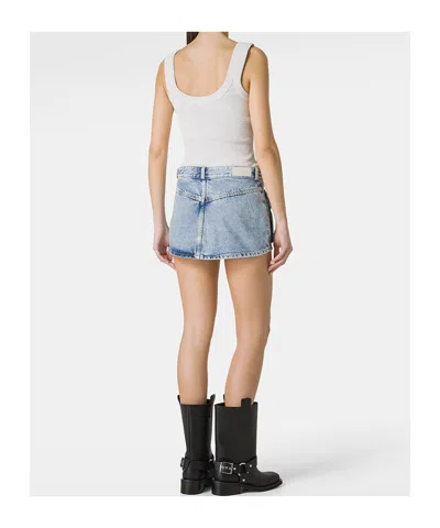 Icon Denim Denim Mini Skirt With Belt Loops