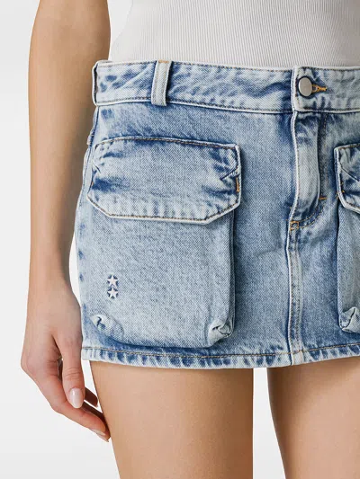 Icon Denim Denim Mini Skirt With Belt Loops