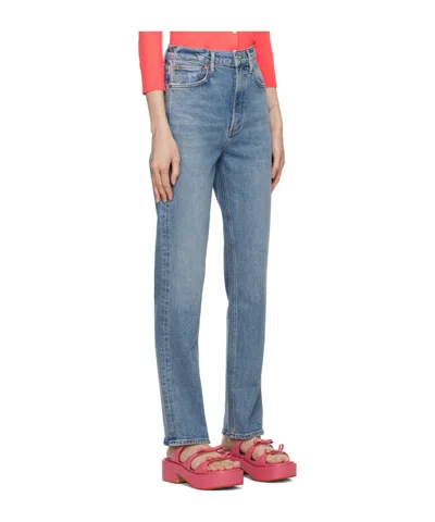 Agolde High-rise Straight-leg Jeans In Blue