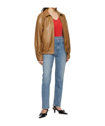 Agolde High-rise Straight-leg Jeans In Blue