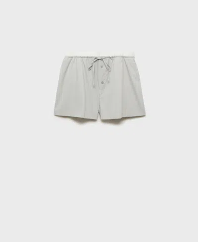 Mango Women's Elasticated Detail Striped Pajama Shorts