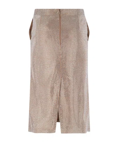 Giuseppe Di Morabito Metallic Finish Skirt With Back Slit And Side Pockets