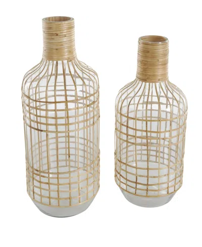 Rosemary Lane Glass Bohemian Vase, Set Of 2