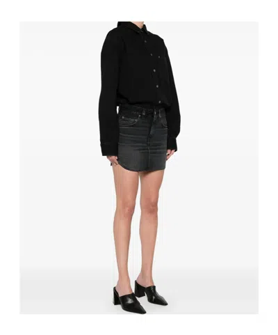 Haikure Mini Dress Tamu Washed Denim In Black