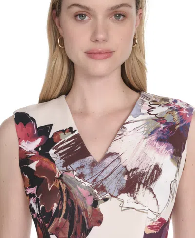 Calvin Klein Floral Sleeveless Sheath Dress In Multi