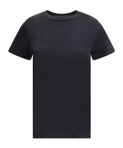 Pinko Logo T-shirt In Black
