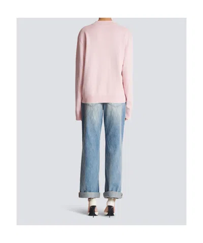 Balmain Silk-cotton Embroidered Cardigan In Pink