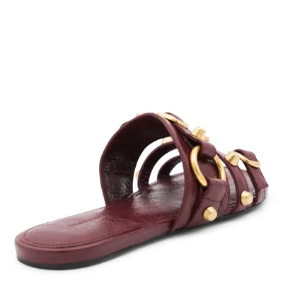 Balenciaga Grape Leather City Slippers In Brown
